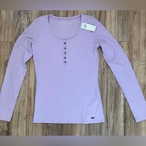 NWT Hollister purple Henley shirt